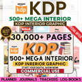 500+ Mega Interior Content| 30,000 Pages KDP Content | Planners, Journals, Trackers & Logbooks