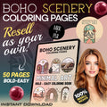 50 Soft Aesthetic Boho Vibes Coloring Book – for Mindful Creativity (Resell Rights Included)