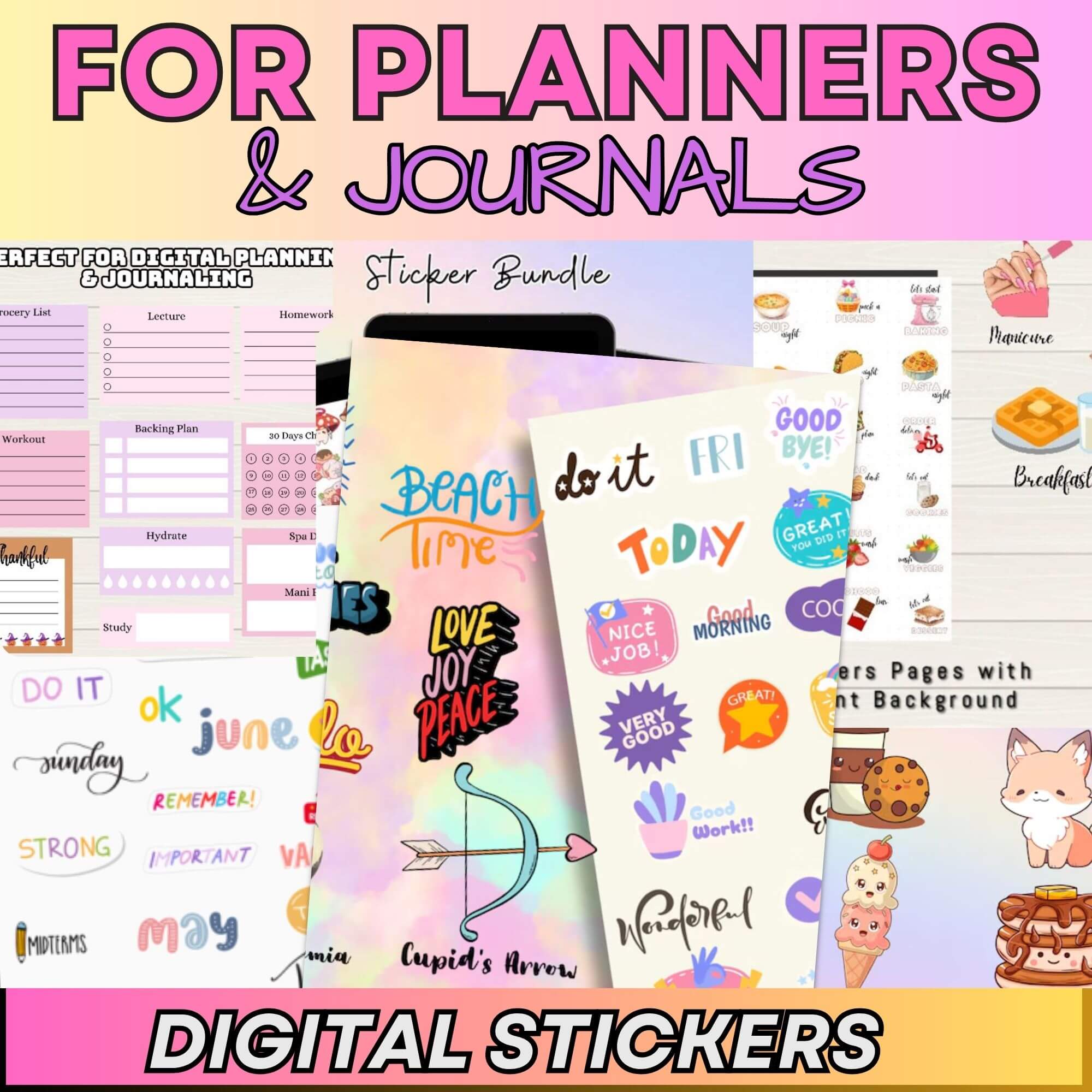 8,000+ Digital Stickers For Planners, & Journals |Includes Resell Rights