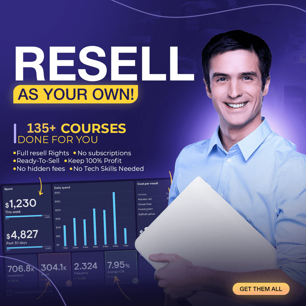 135 Video Courses & 8 Premium Funnels with Resell Rights