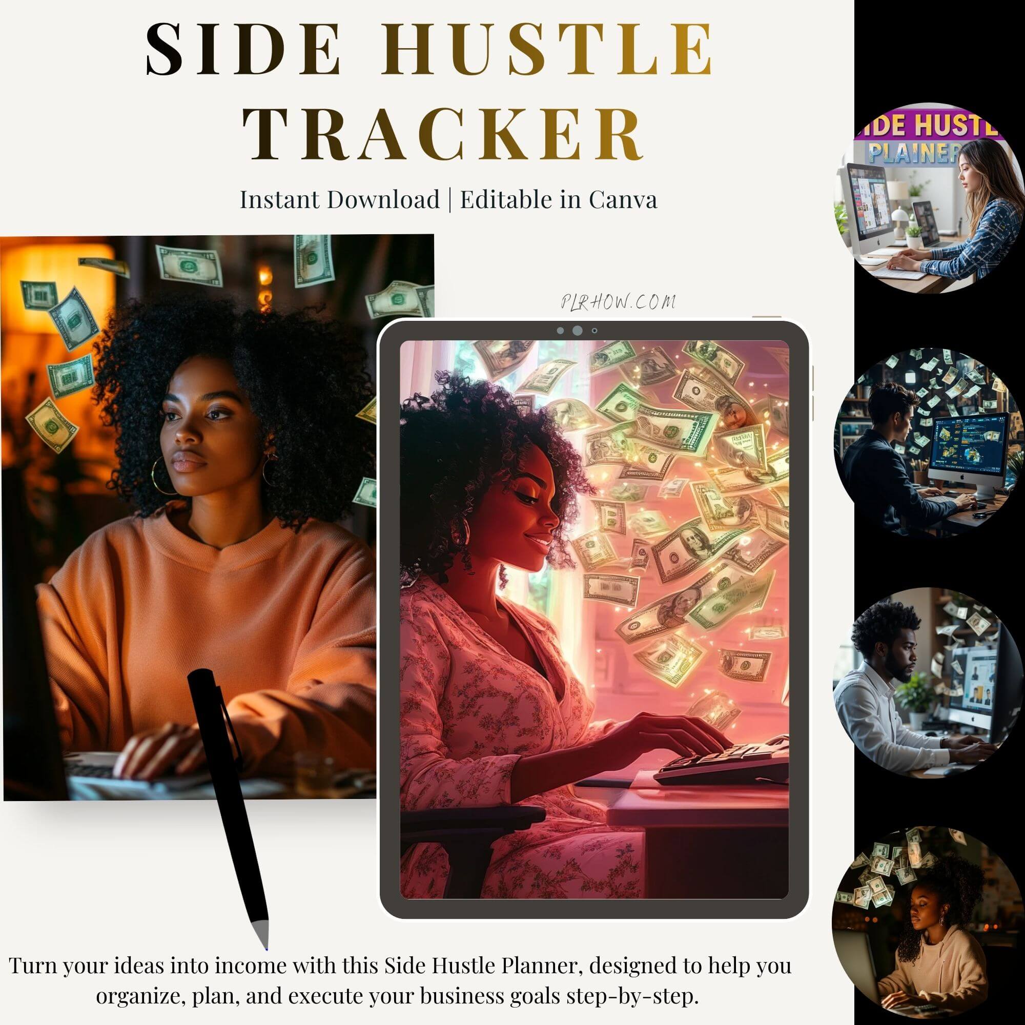 Side Hustle Planner PLR/MRR (2 Versions Included: Editable & Printable)