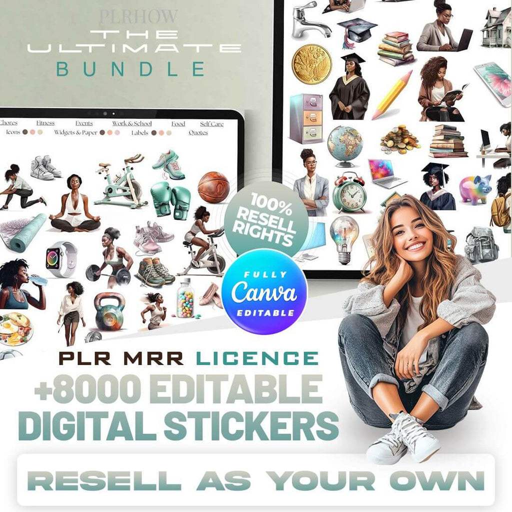 8,000+ Digital Stickers For Planners, & Journals |Includes Resell Rights