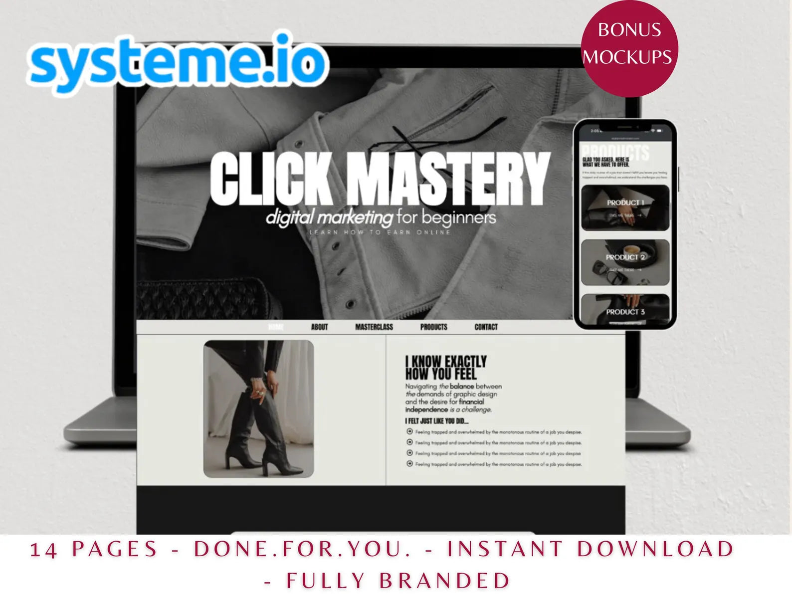 8 Premium One-Click Import Readymade Websites/Funnels