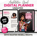 Aesthetic Girl Digital Planner +  22 Beautiful Digital Stickers (with Resell Rights)