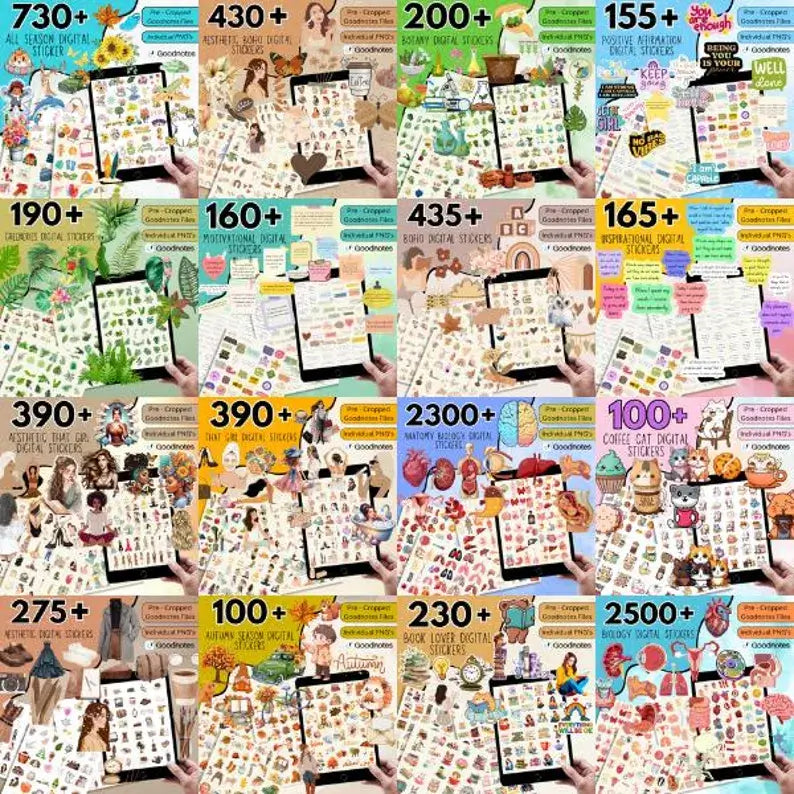 8,000+ Digital Stickers For Planners, & Journals |Includes Resell Rights